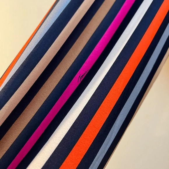 Trina Turk Lamarr Striped Silk Blend Tie Waist Collared Designer Maxi Dress NWT - Picture 6 of 12